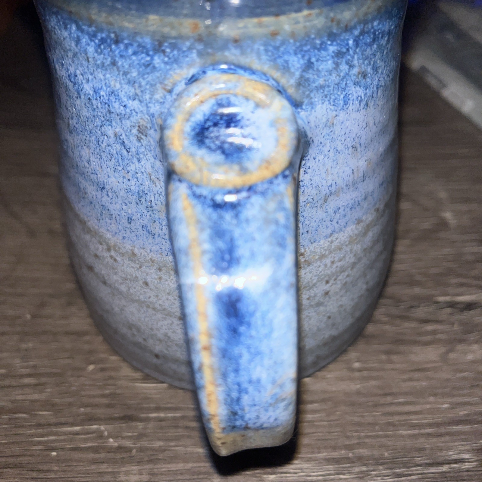 Vintage Speckled Hand Thrown PotteryMug w/Some Flaws See Photos Signed H/4 1/2in