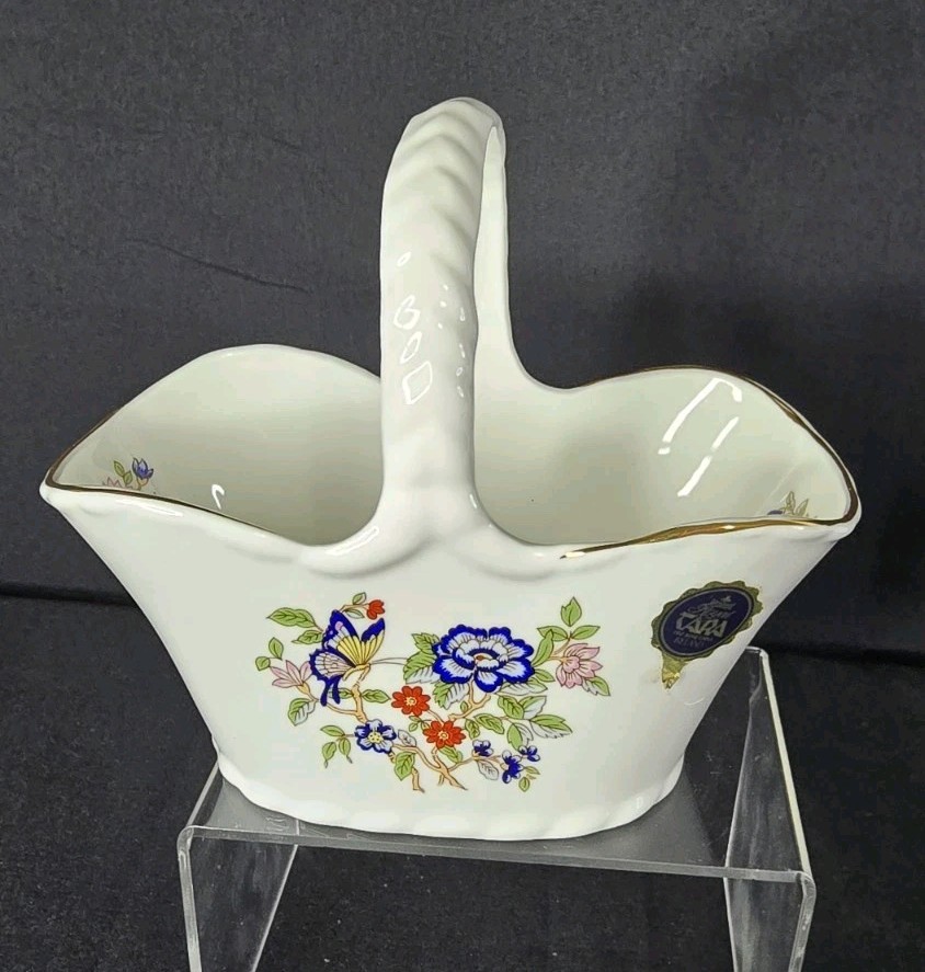 Royal Tara Decorative Basket Fine Bone China Harmony Butterfly Pattern Ireland