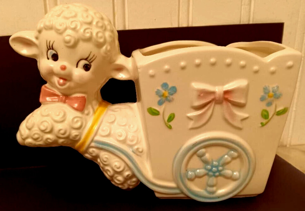 Vintage RUBENS ORIGINAL BABY LAMB PLANTER ANTHROPROMORPHIC SHEEP No damage !