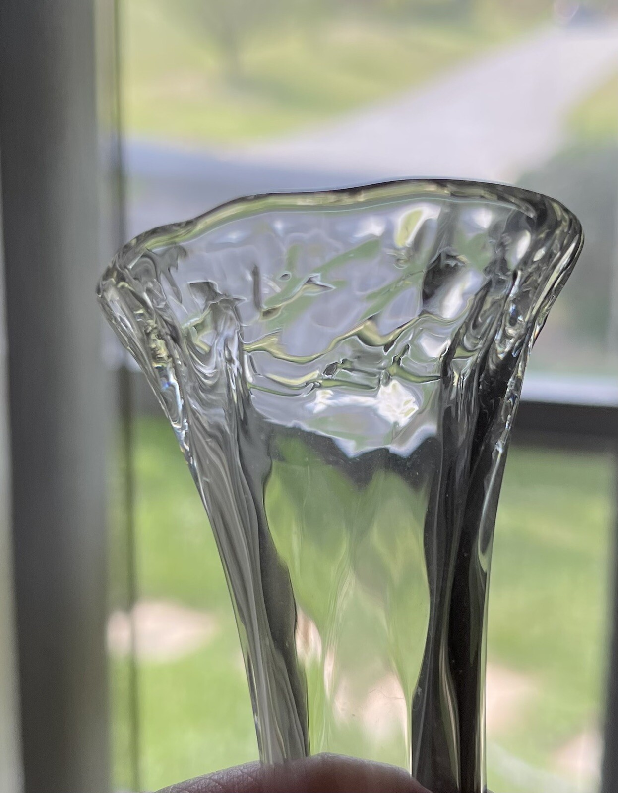 Joe St Clair ~PINK TRUMPET FLORAL~ HAND BLOWN BUD VASE Paperweight FLORAL