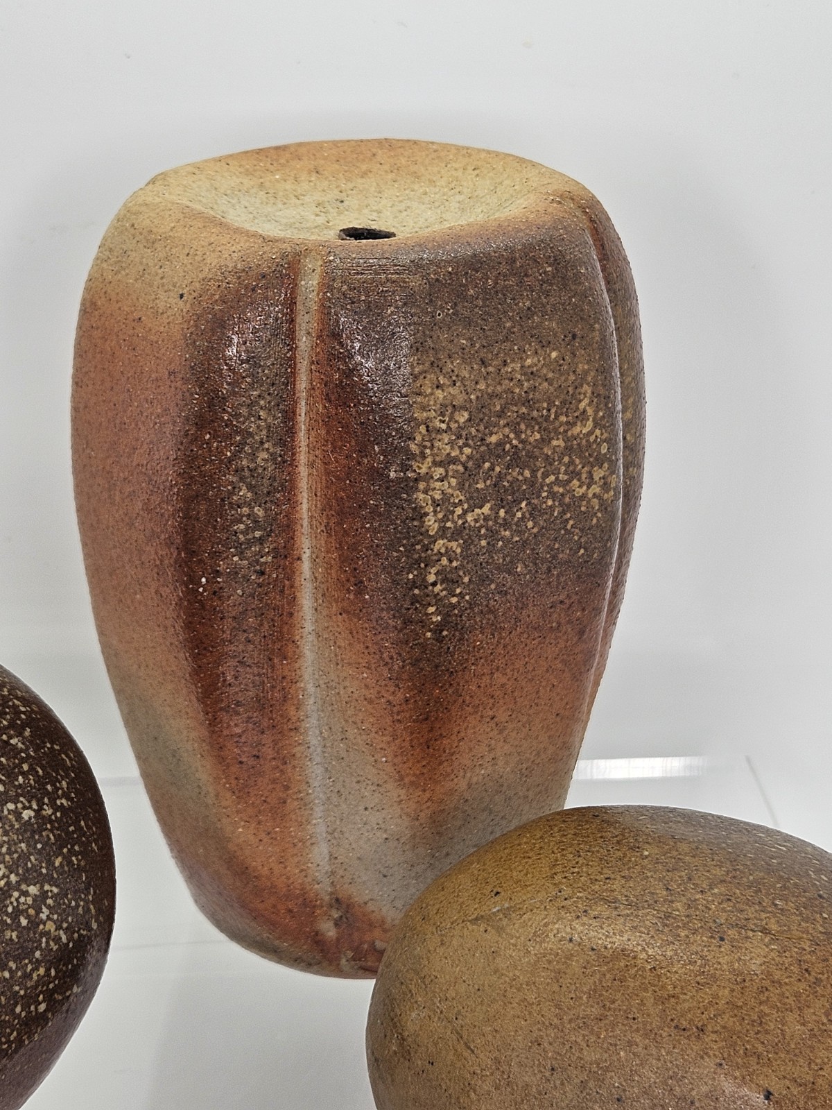 Tim Senn Tafts Mill Studio Art Pottery Vase & Stones Bloomington WI