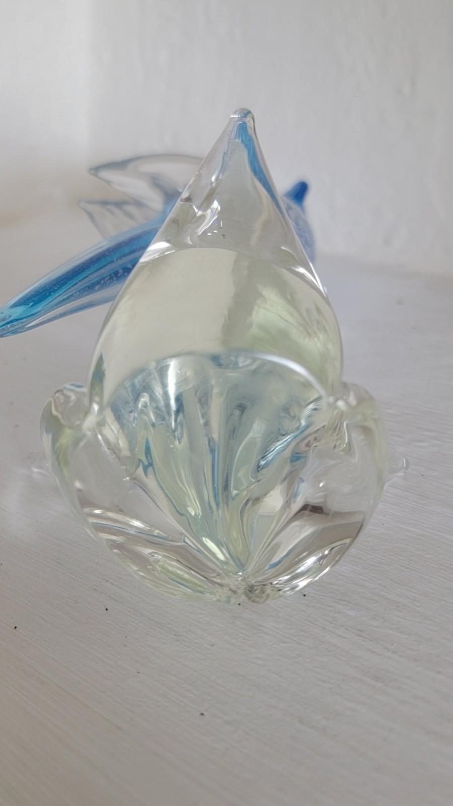 Vintage Handblown Murano Italy Glass Art Blue Budgerigar Parakeet