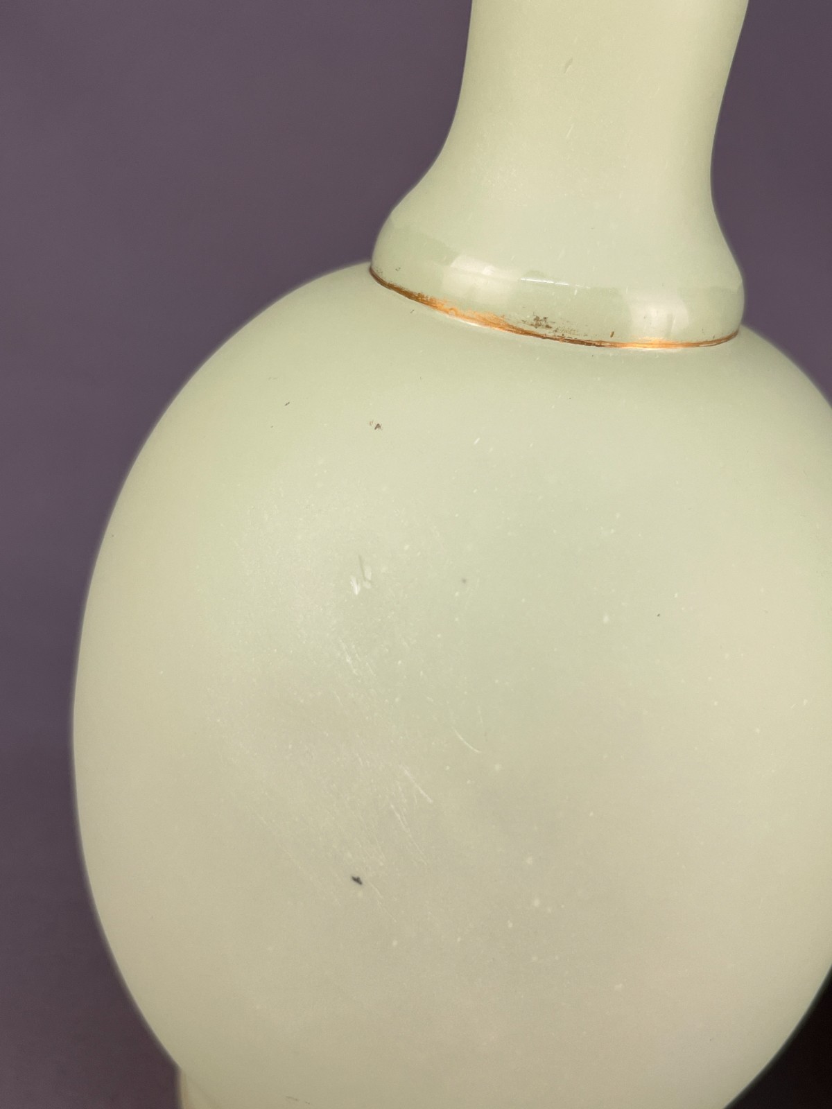 2 ~ 19th C. French Opaline Satin Uranium Glass 9″ Bottle Vases