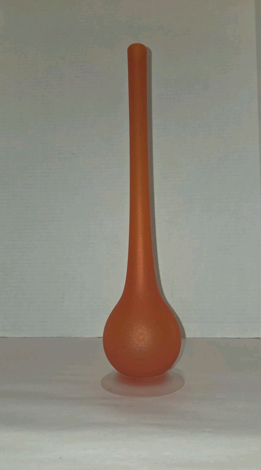 Art Glass Vase Pencil Neck Orange Satin Carlo Moretti Italy VTG Rosenthal Netter