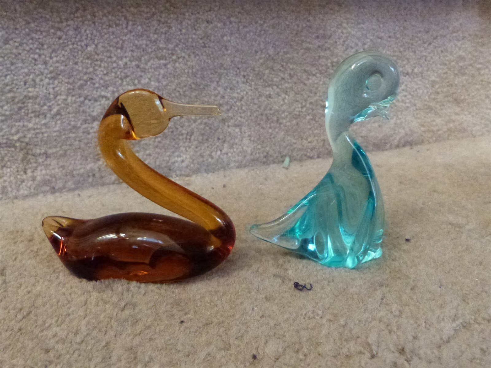 Lot of 5 Art Glass Sculptures Paperweights Figures Fish Swan Duck Whale