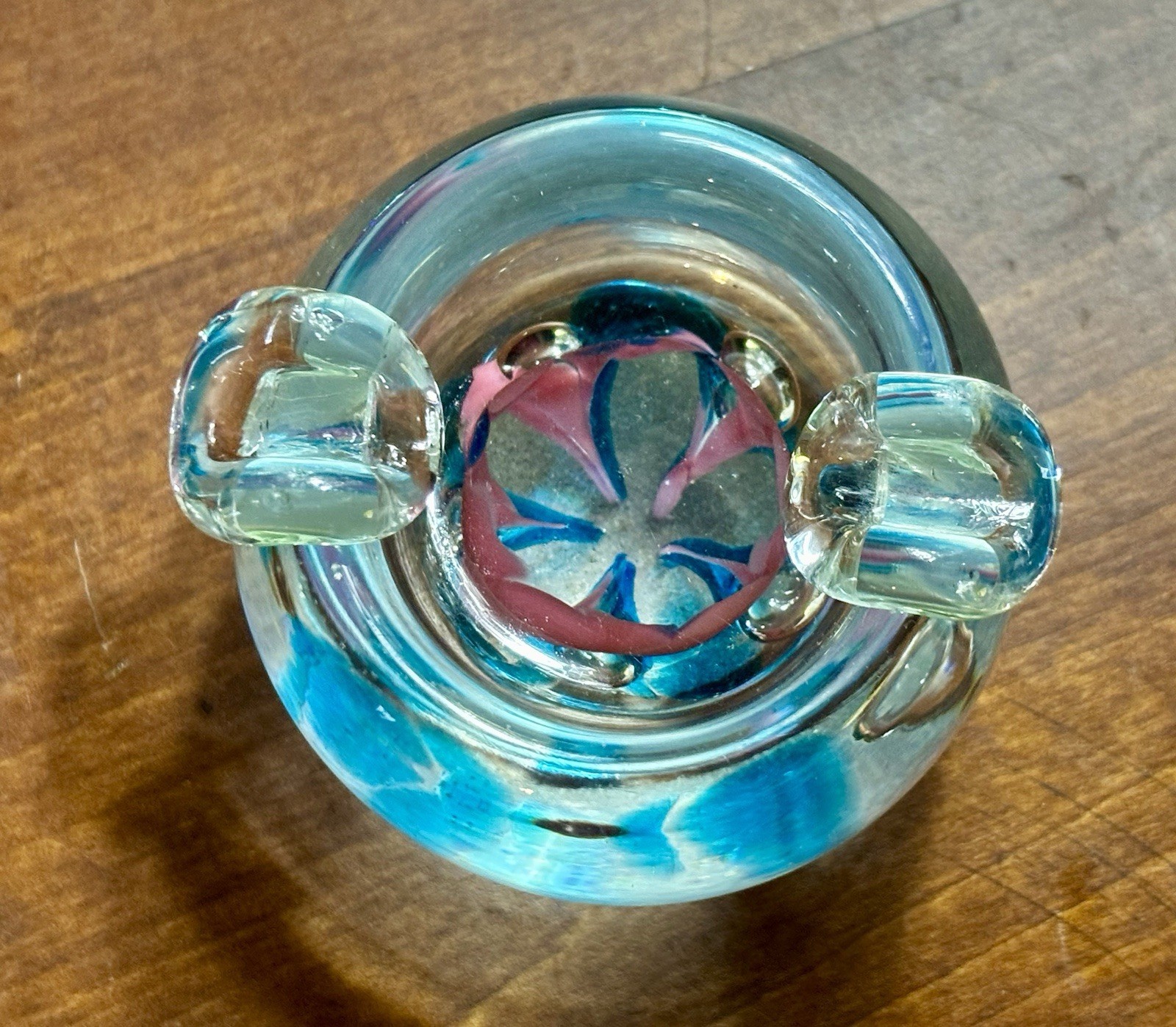 Vintage Joe St Clair Glass Ashtray Paperweight Bubbles “ Single Cigarette “