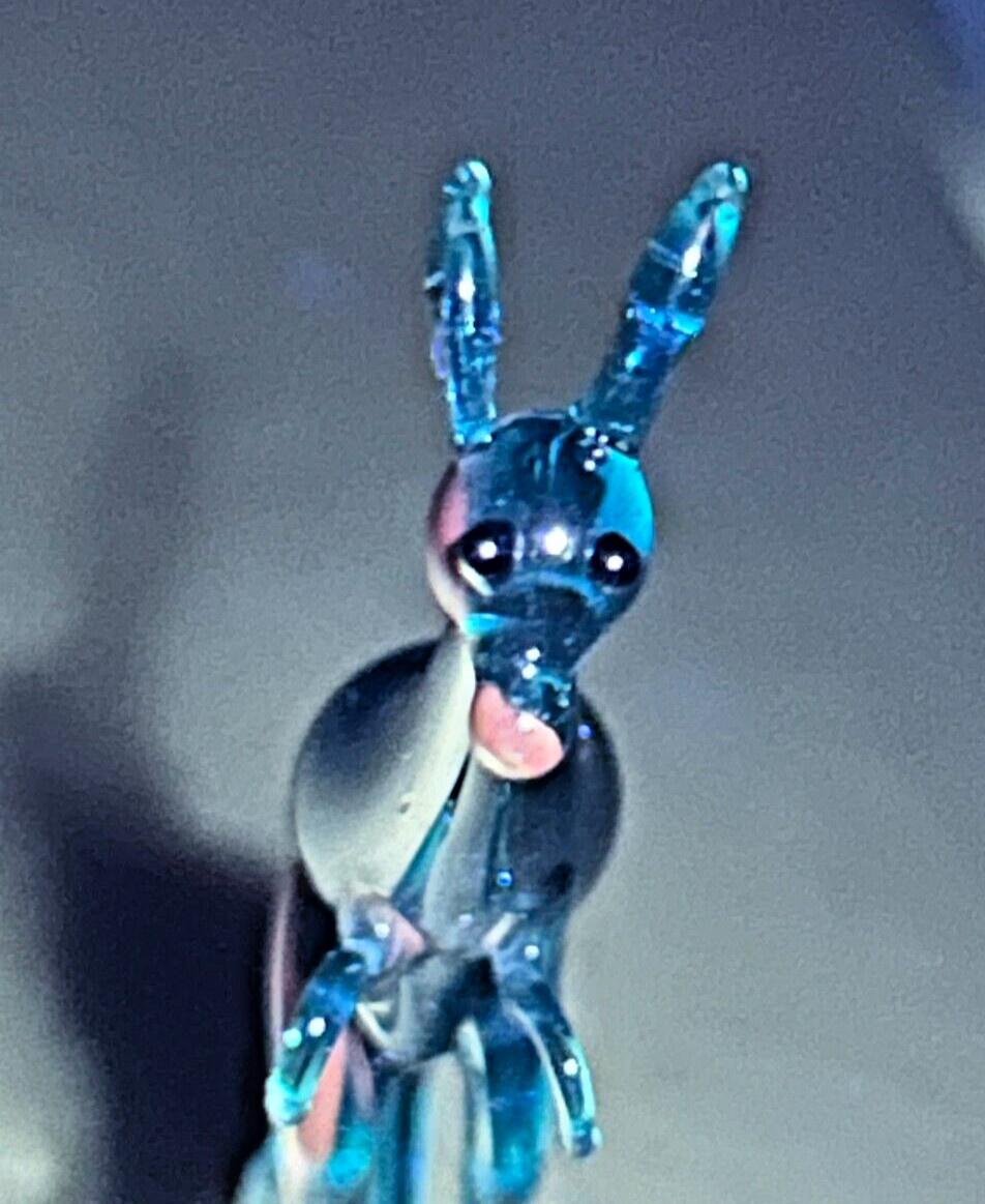 Vintage Kangaroo Figurine Blown Glass Delicate: Blue Murano?