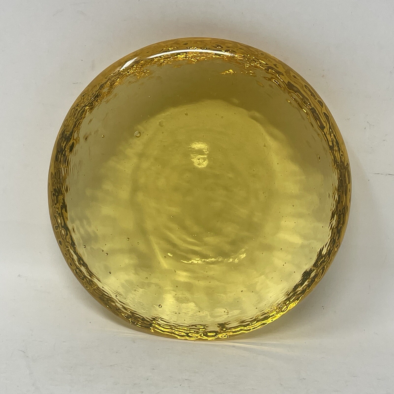 Fire And Light Recycled Glass Candle Pedestal Or Paperweight Yellow