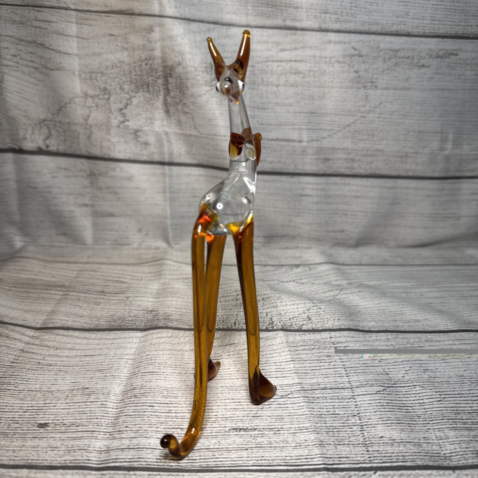 Vtg Art Glass Kangaroo Joey W/ Baby Roo In Pouch Blown Lampwork Animal 6.5″
