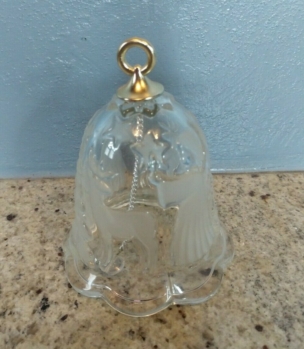 Mikasa Crystal Holiday Lights Christmas Bell. Made in Germany Without Box