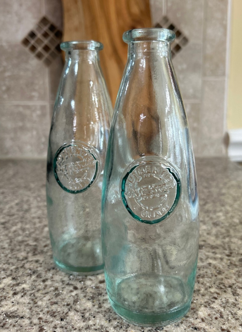 Vidrios~San Miguel~100% Recycled Glass~7” Bud Vases~Pair