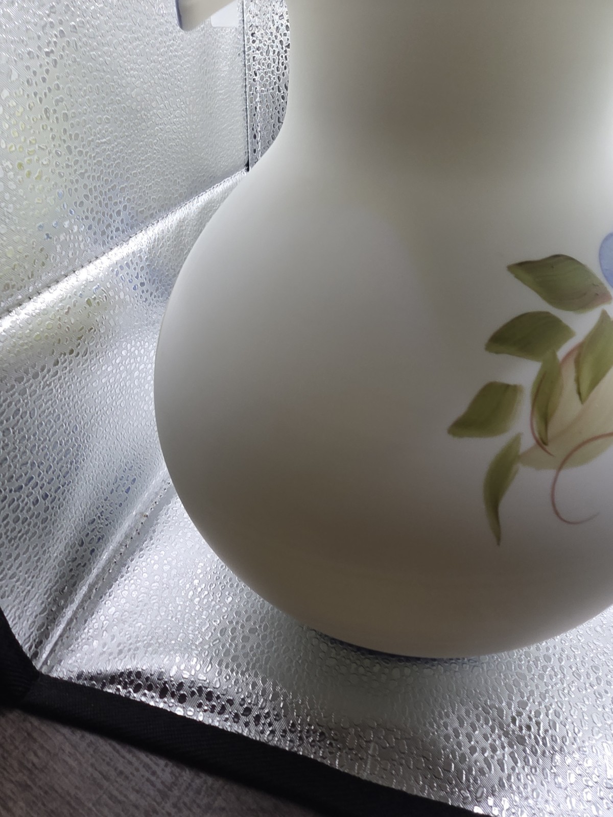 Vintage Fenton Handpainted Hummingbird Vase 8 Inches.