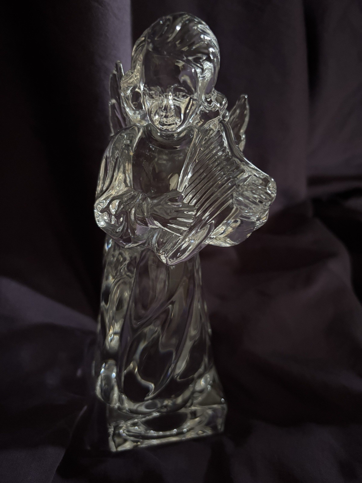 Mikasa Herald Collection Angel Harp Crystal Glass Germany 8” Tall SN093/529
