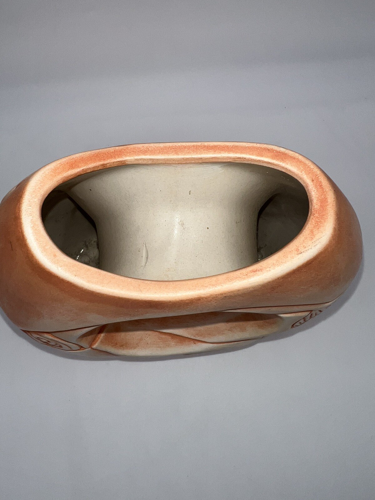 Art Pottery Twin Fish Carved Wedding Vase Style Made In Mexico