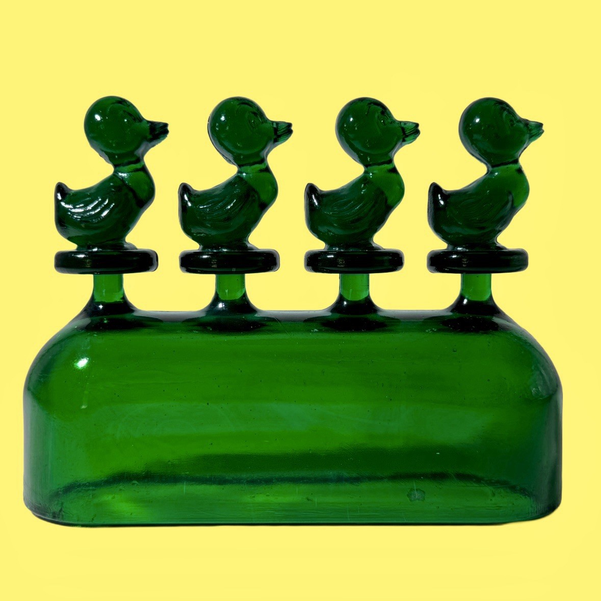Vtg Boyd Glass Factory Unfinished Uncut Ducklings Diamond B Stamped Scarce Rare