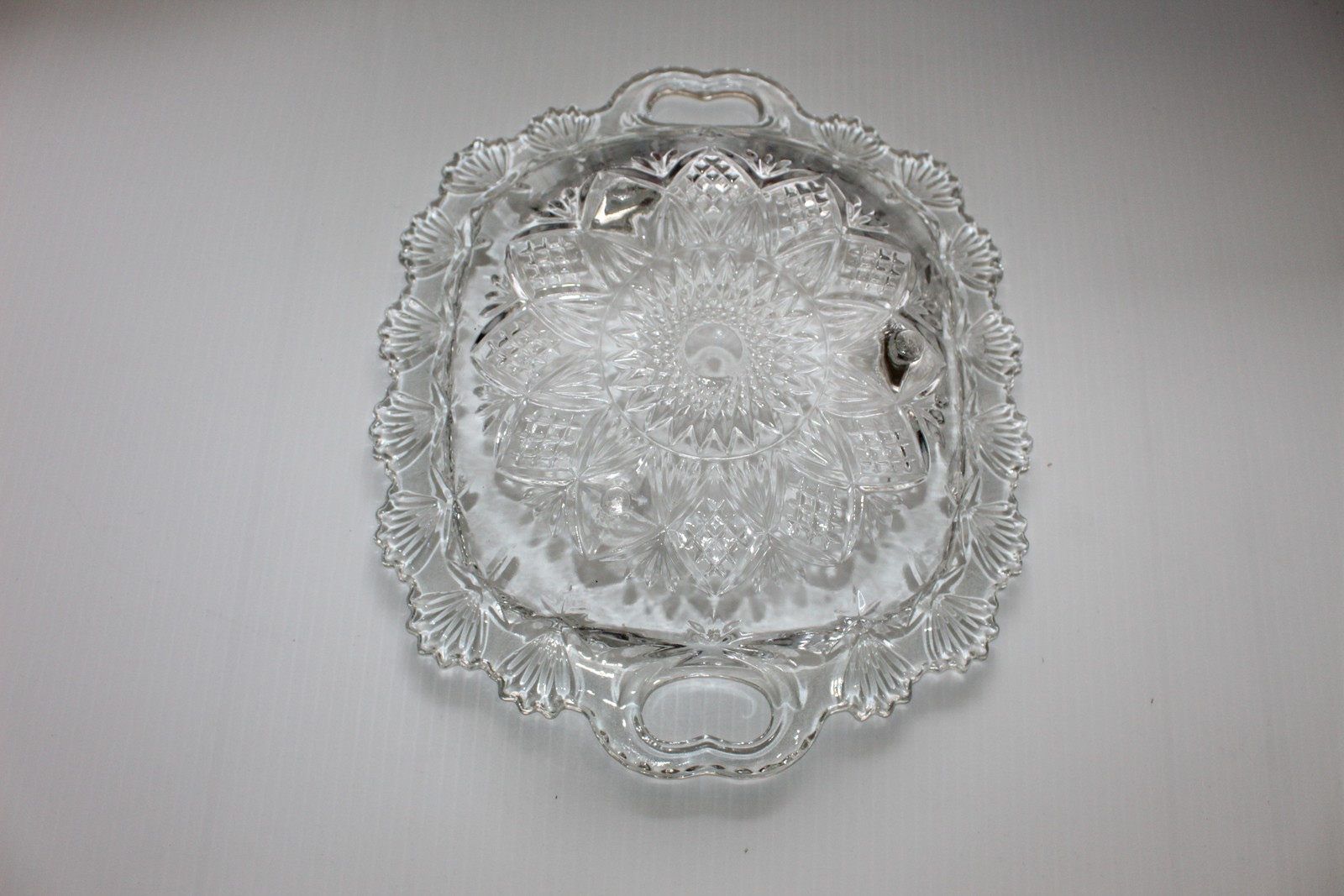 Vintage Pasari Indonesia Clear Pressed Glass Serving Dish 10.5″ Square