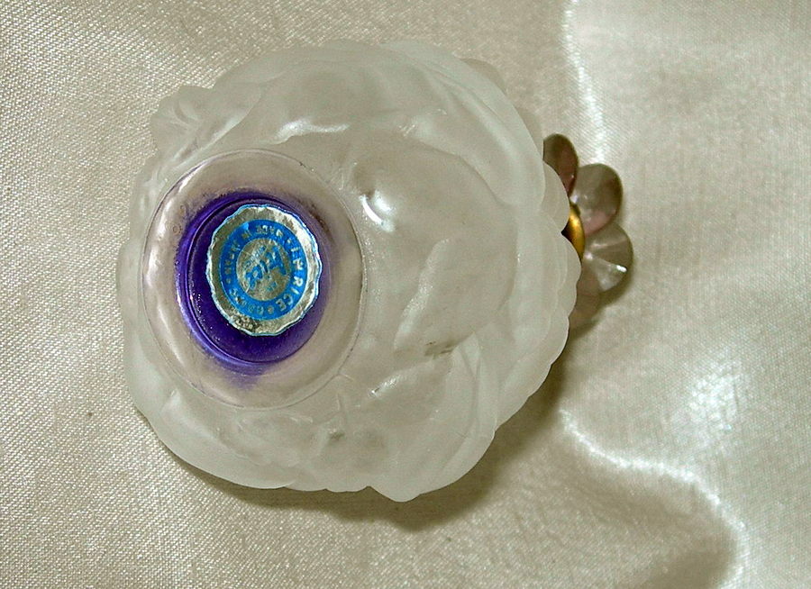 Vintage Irice Atomizer Lilac JEWEL TOP Glass Perfume Bottle Irving Rice NYC