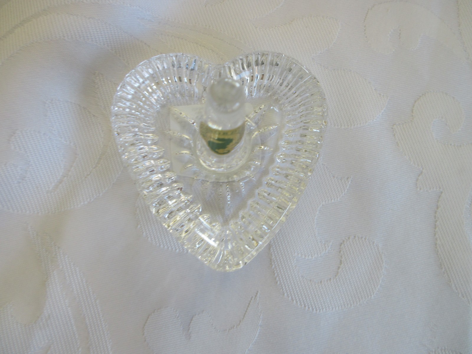 Waterford Crystal Heart Shaped Ring Holder Dish Fine Clear Glass
