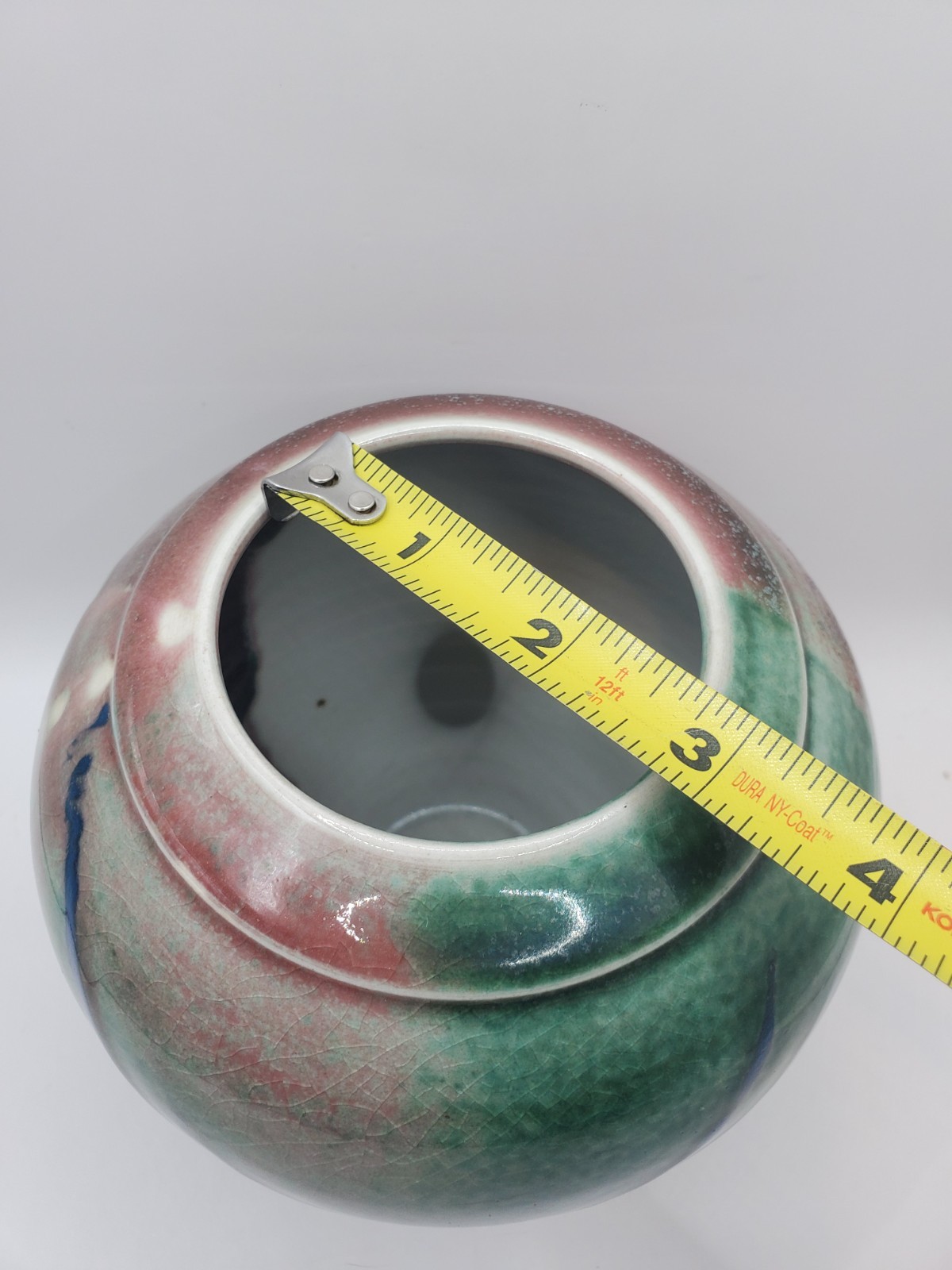 Artist Signed Studio Pottery Multicolor Vase Unknown Maker
