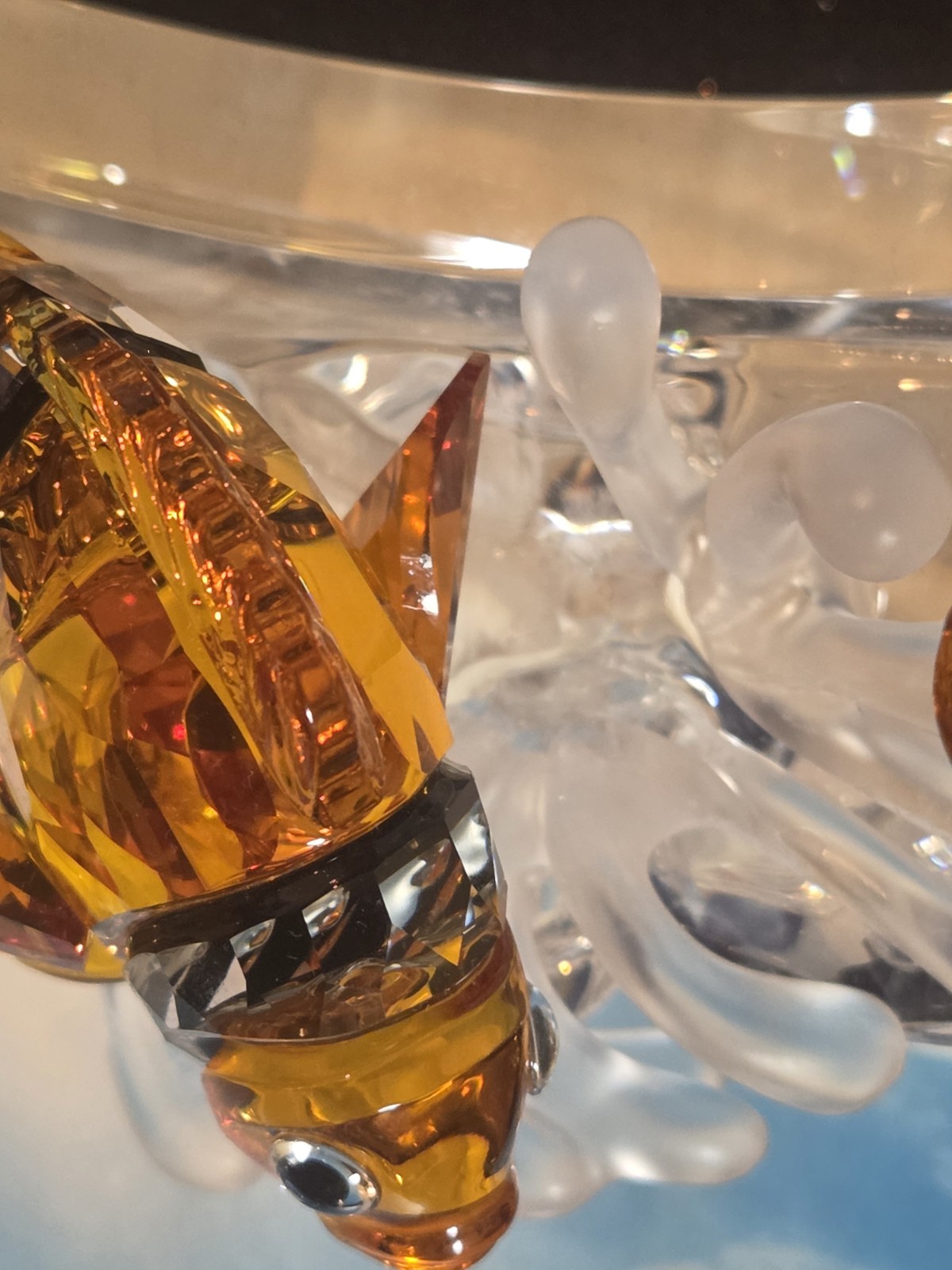 Swarovski Wonders of the Sea Harmony Crystal Fish Figurine Clear Amber *Repaired