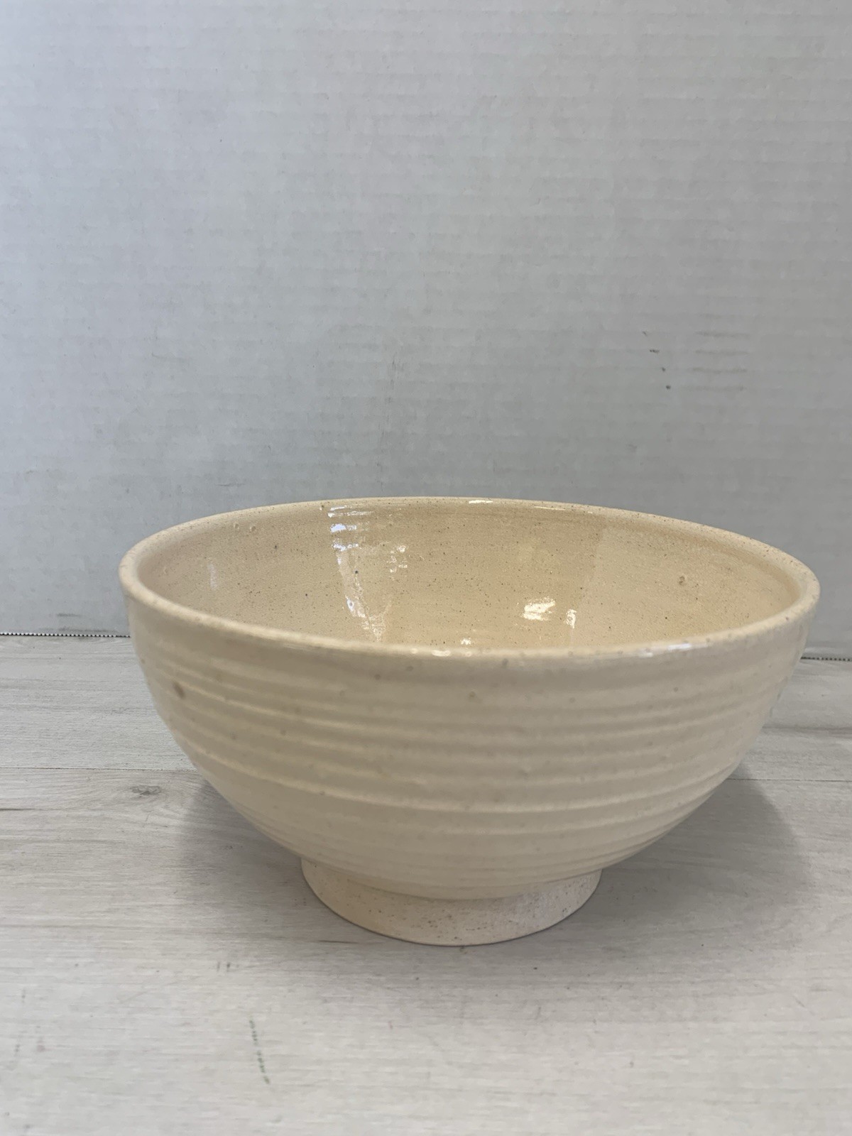 Vintage Cream Color Pottery Bowl, Dish , Planter Signed Lutz See Listing