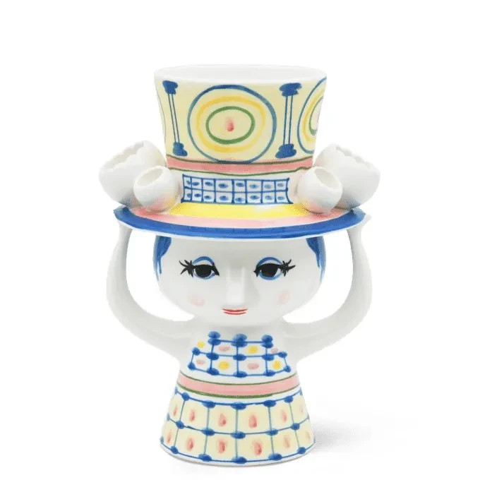 Bjorn Wiinblad Flower Vase Lady with Hat Porcelain with Box H20.5cm/8.1″ NEW