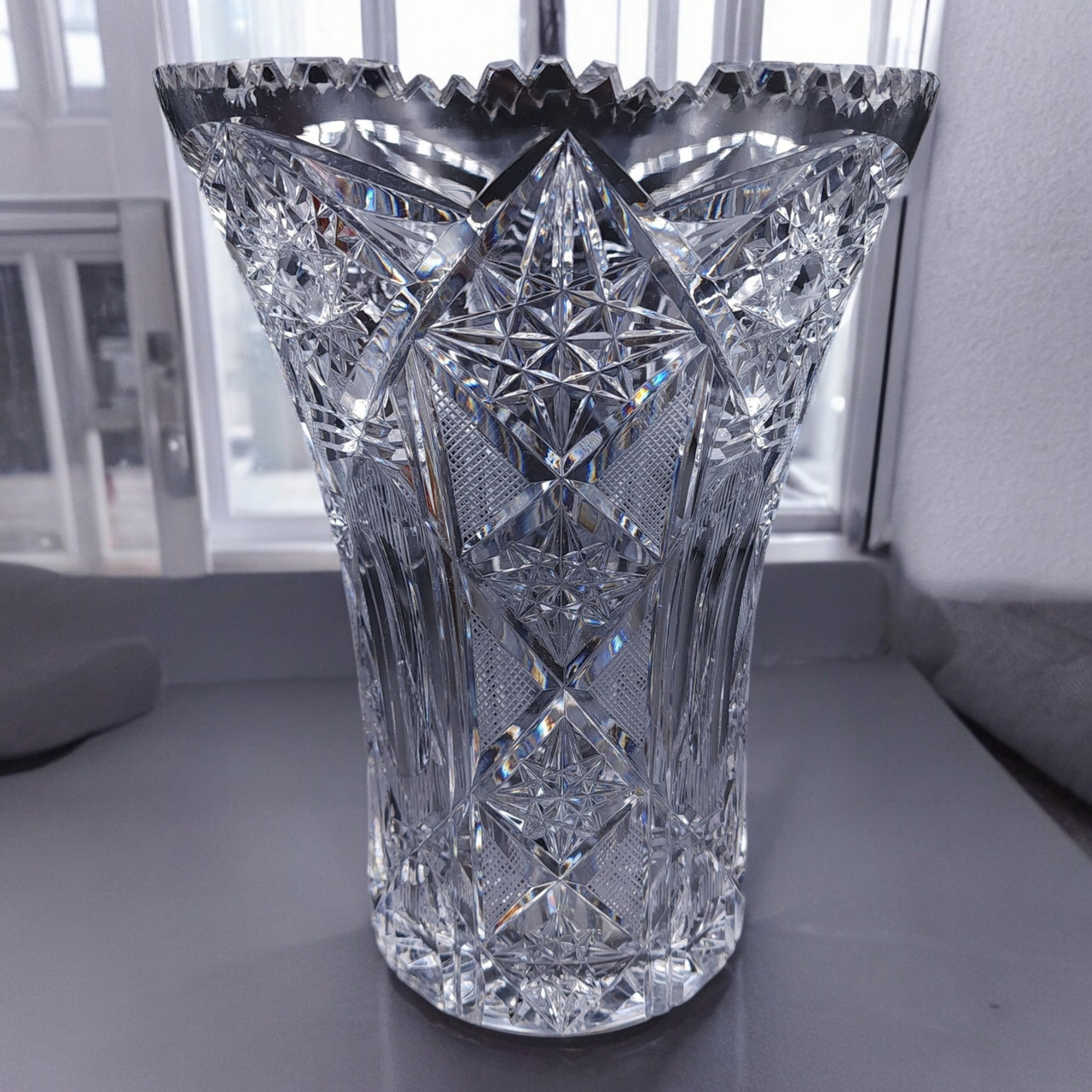 American Brilliant Period Cut Glass Vase