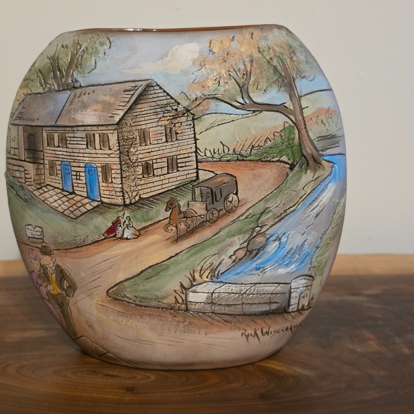 Rick Wisecarver Anniversary 1988 9 1/2″ Pillow Vase Excellent