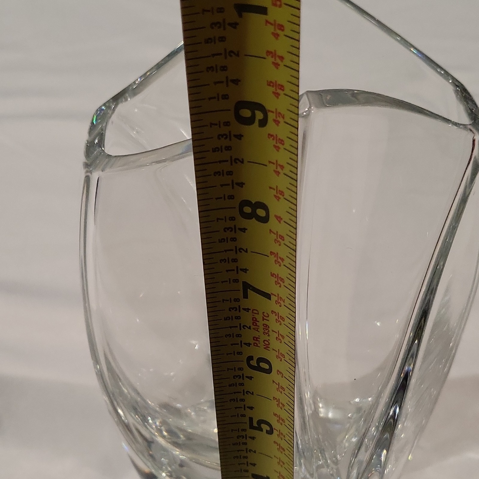 Baccarat Clear Crystal Vase Rrigot Signed Etched Backstamp French 9 in