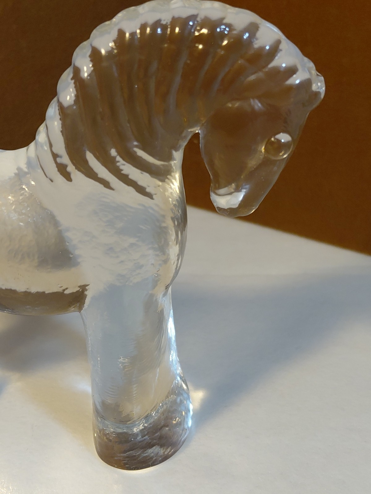 Kosta Boda Glass Horse Zoo Series? Clear Glass Flat Back 4.25″ X 5″ Figurine
