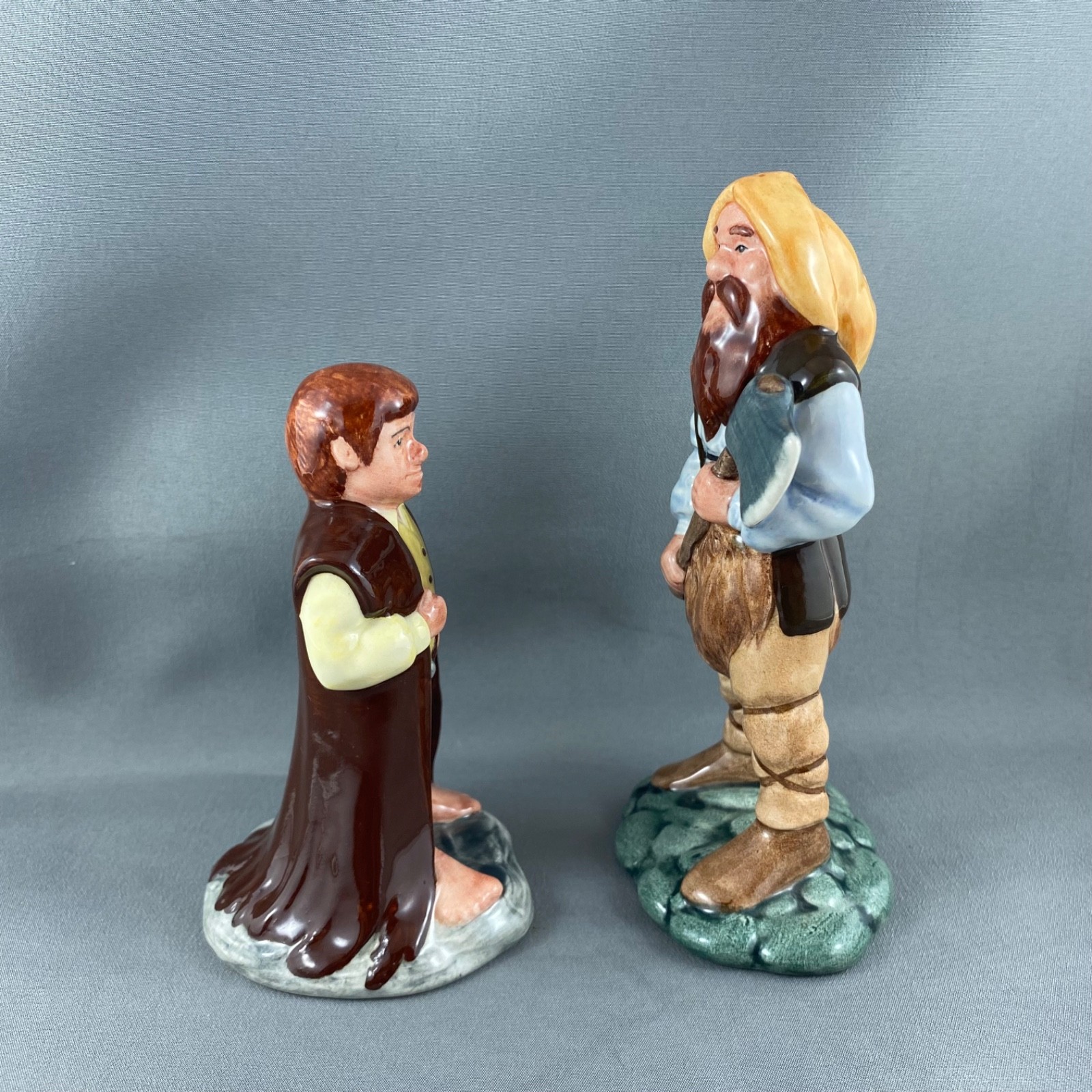 Royal Doulton Figurines, Lord of the Rings, Gimli and Bilbo, 5.5” and 4.5”