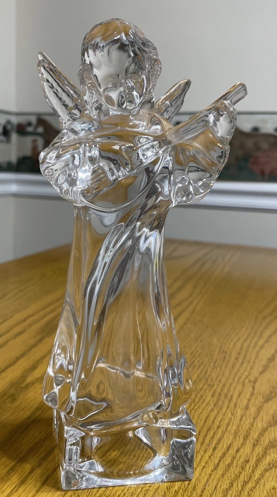 Mikasa Lead Clear Crystal Angel Playing Mandolin Herald Collection Germany 8 “