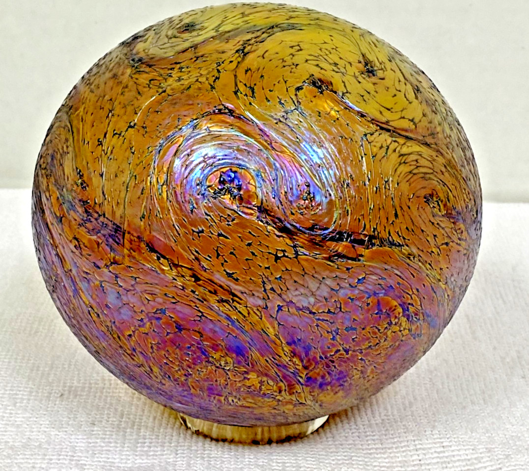 Lincoln City 2003 Hand Blown Art Glass Iridescent Textured Finish Fishing Float