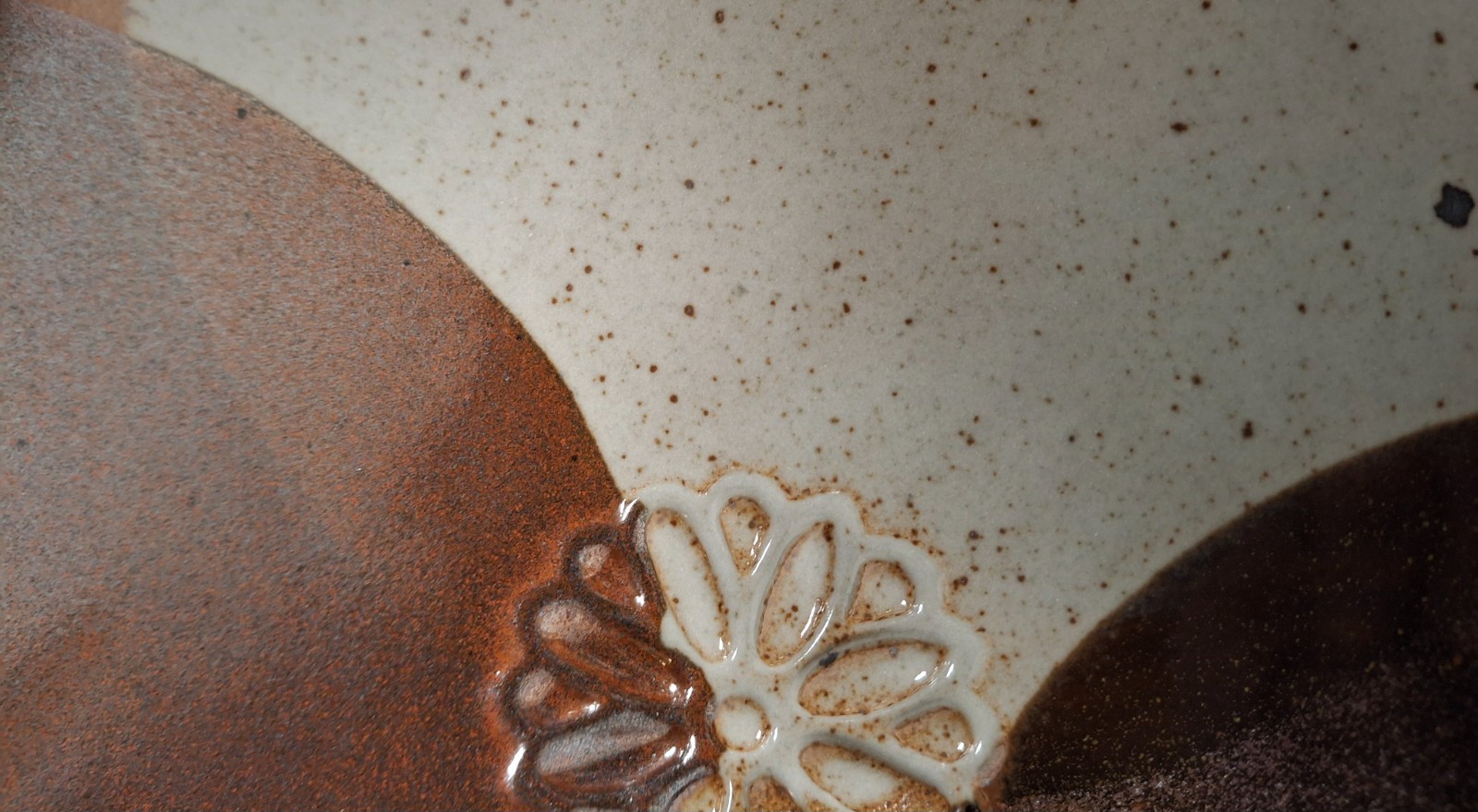 Mid‑Century Studio Pottery Hexagonal Plate • Abstract Glaze • 10″ diameter