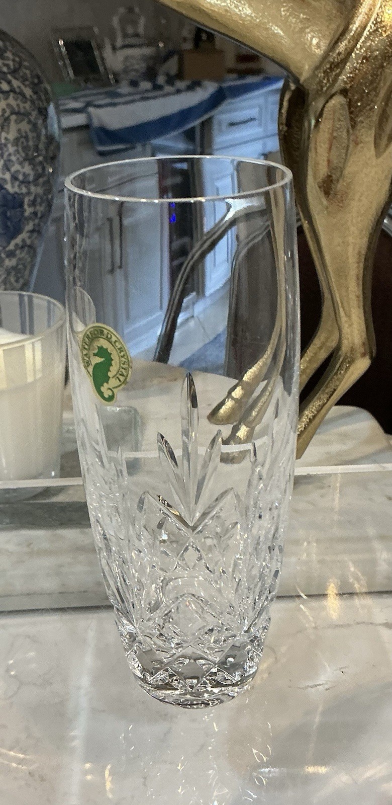 Waterford Finola Stem Vase, 6 inch- FLAWLESS FREE SHIPPING