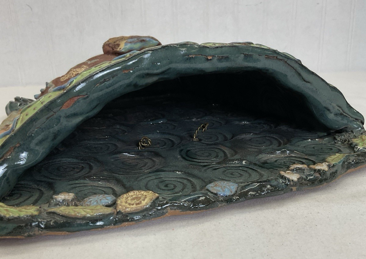 Laurie Eisenhardt Pewabic Pottery Wall Planter Woman Face 11 x 10″