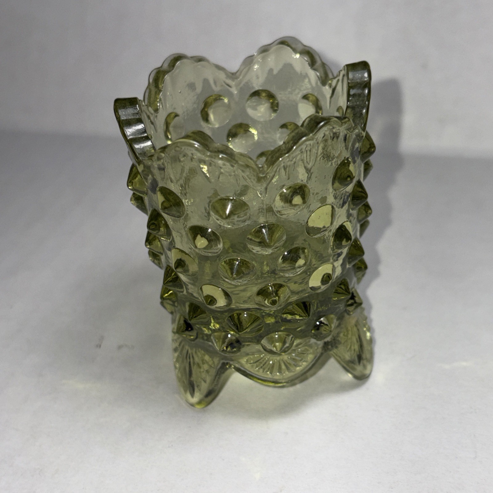 Vintage Fenton Colonial Green Toothpick Holder