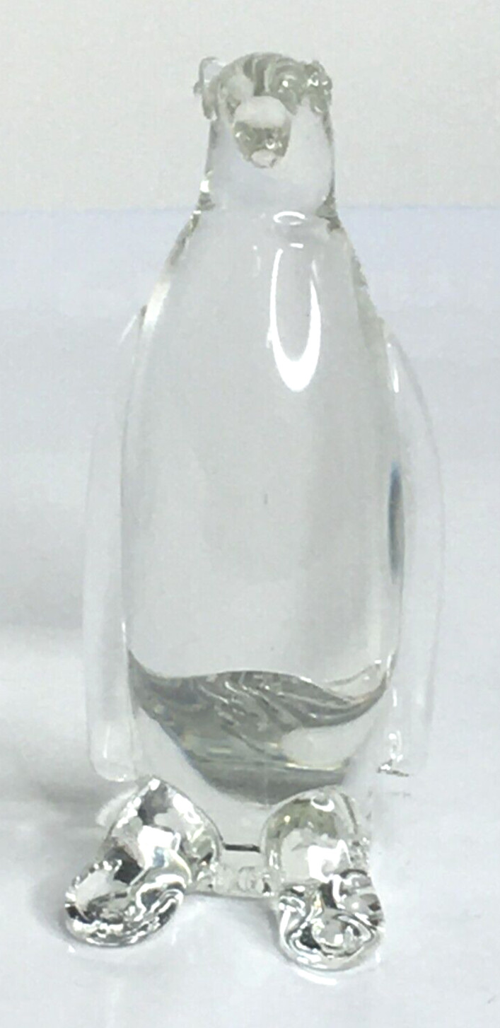 DCB David C. Beaubien 1996 Clear Art Glass Penguin Figurine
