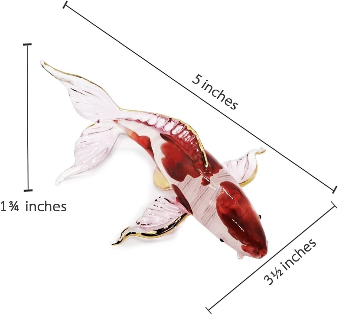Koi Fish Carp Blown Glass Miniature Figurine Animal Craft Collectible Decor 7