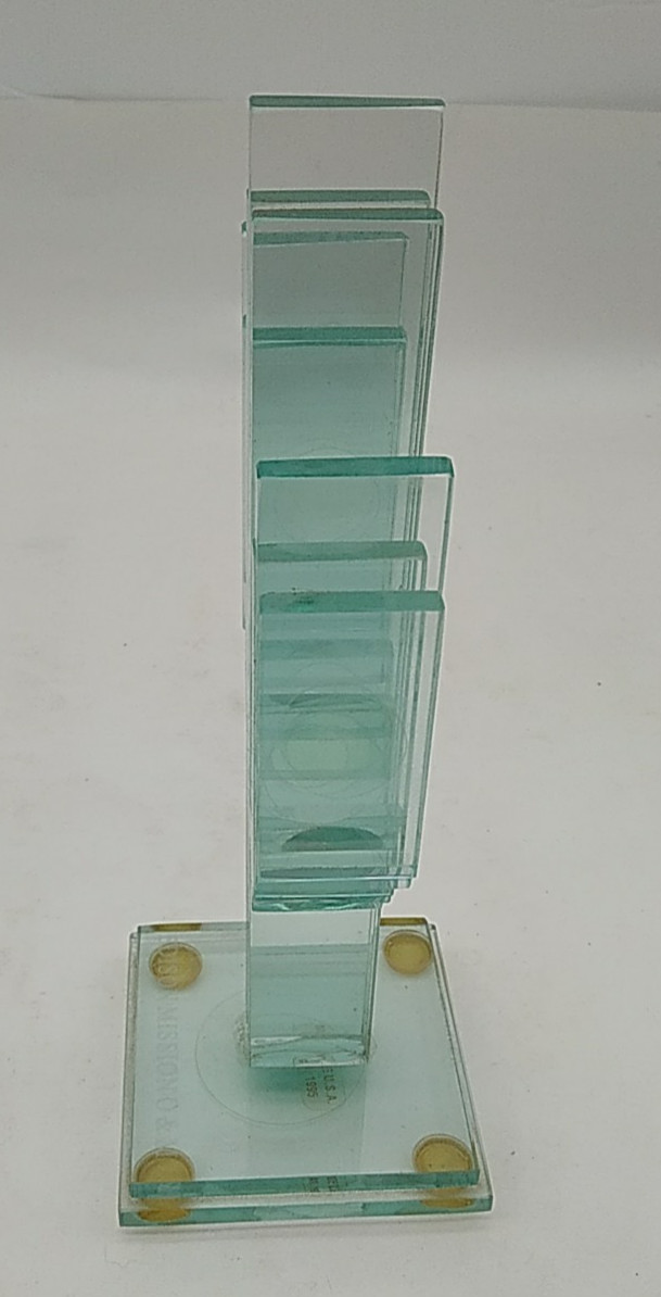 Vintage Stacked Glass Cactus Saguaro Sculpture Figurine Southwest Desert 8.25″T