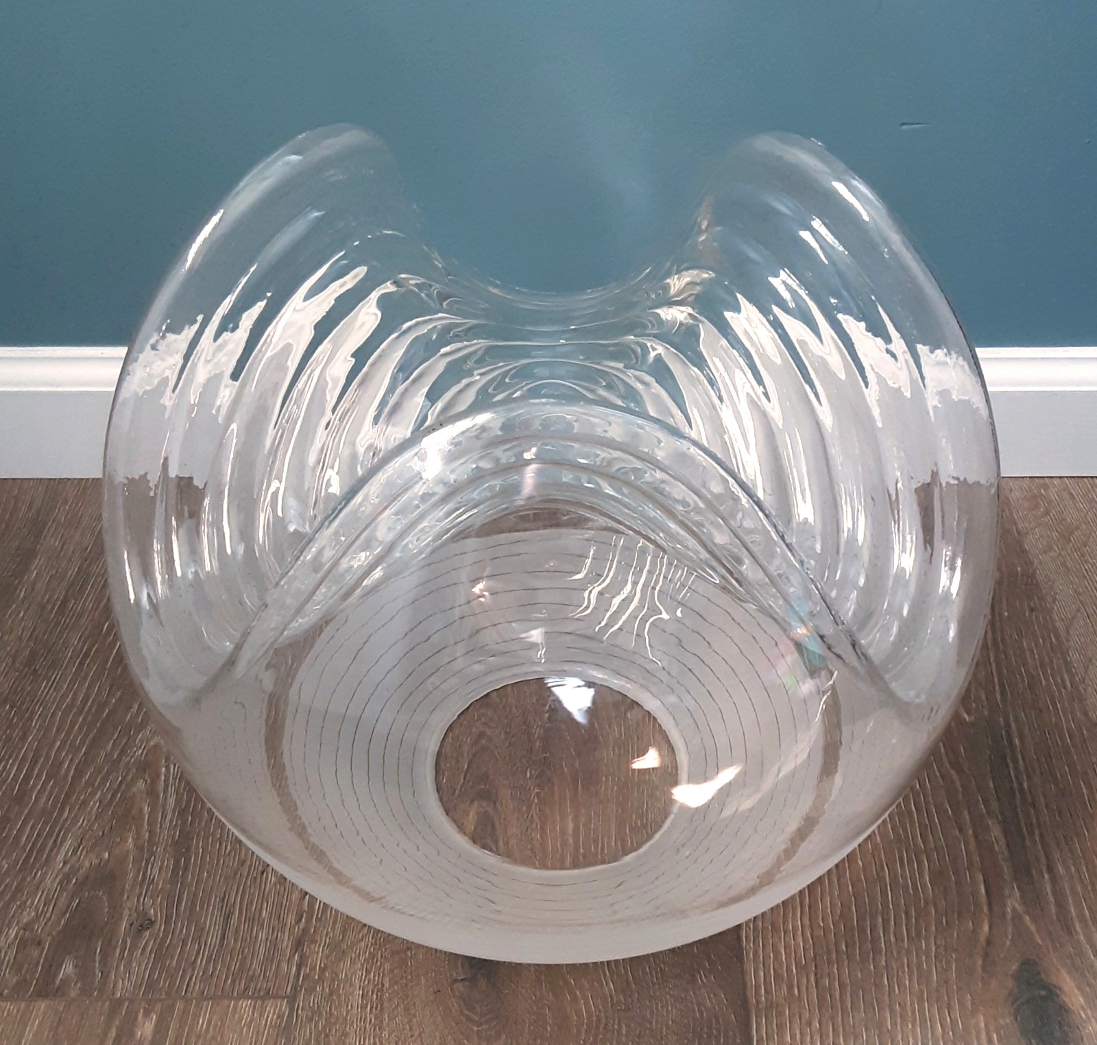 Mid Century MAZZEGA Murano Art Glass HUGE 13.75″ Centerpiece Globe Ball Vase MCM
