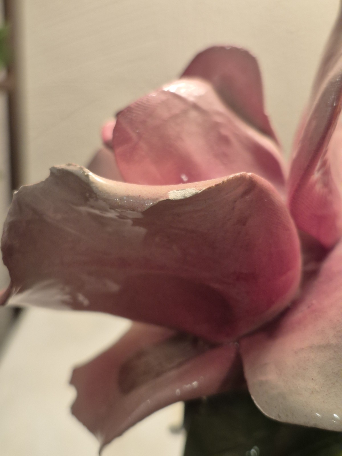 Vintage Large Italian Capodimonte Porcelain Pink And Yellow Flower Basket 11″x6″