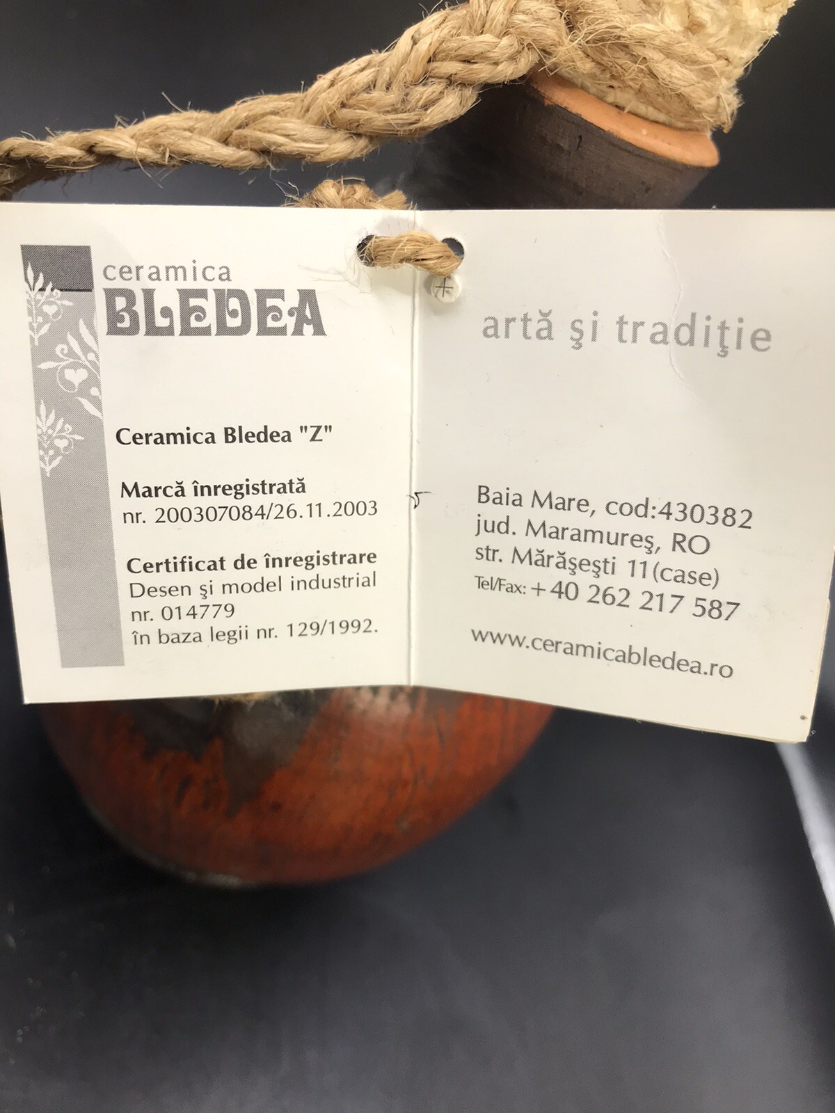 CERAMIC BAIA MARE BLEDEA Z Romania ART POTTERY Crafted HAND MADE JUG Vase 6.5″