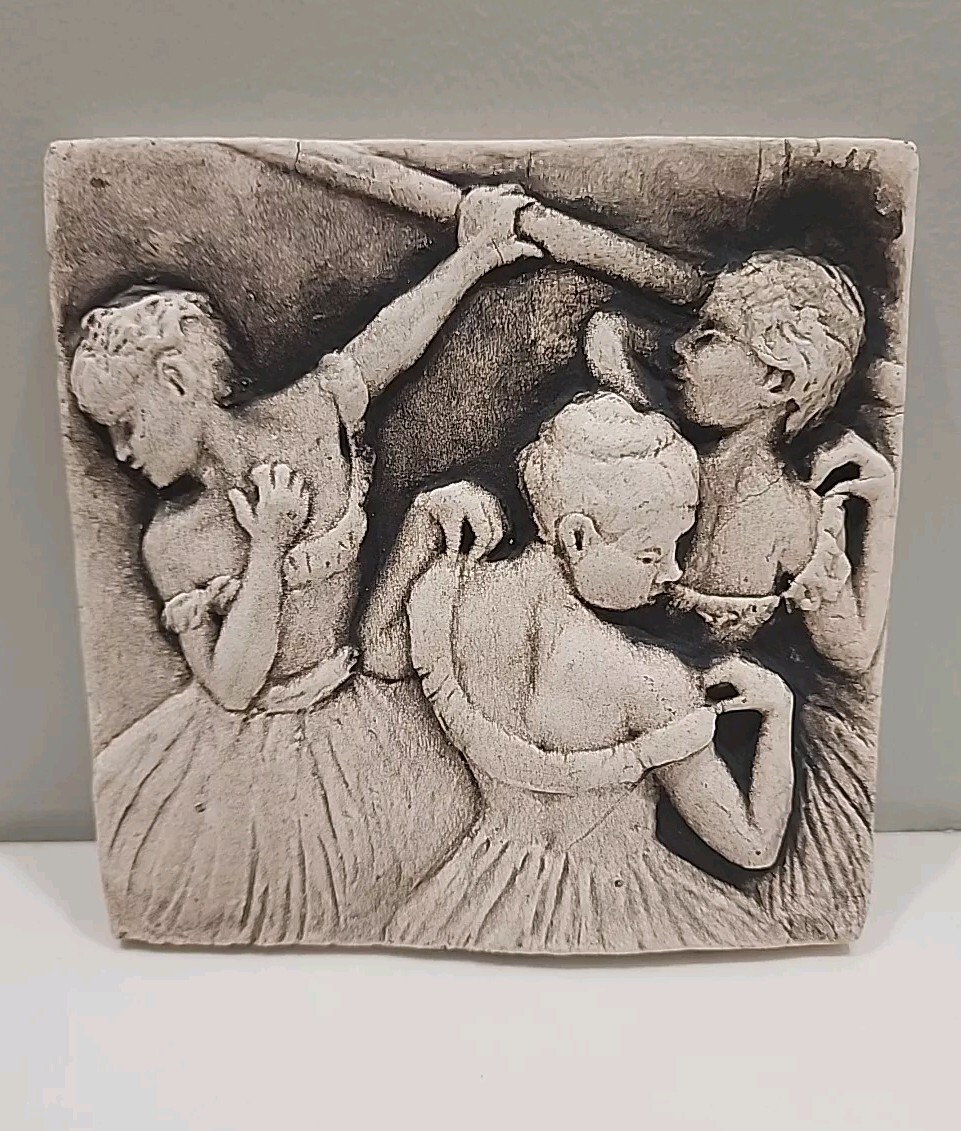 Whistling Frog Pottery Ballerina Dancers Art Tile 5” ~ LOVELY