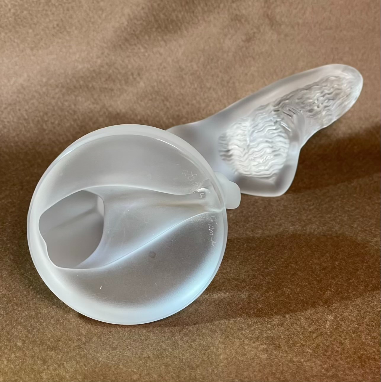 Lalique France Frosted Crystal “Chrysis” Nude Woman Figurine Signed Vintage 5″