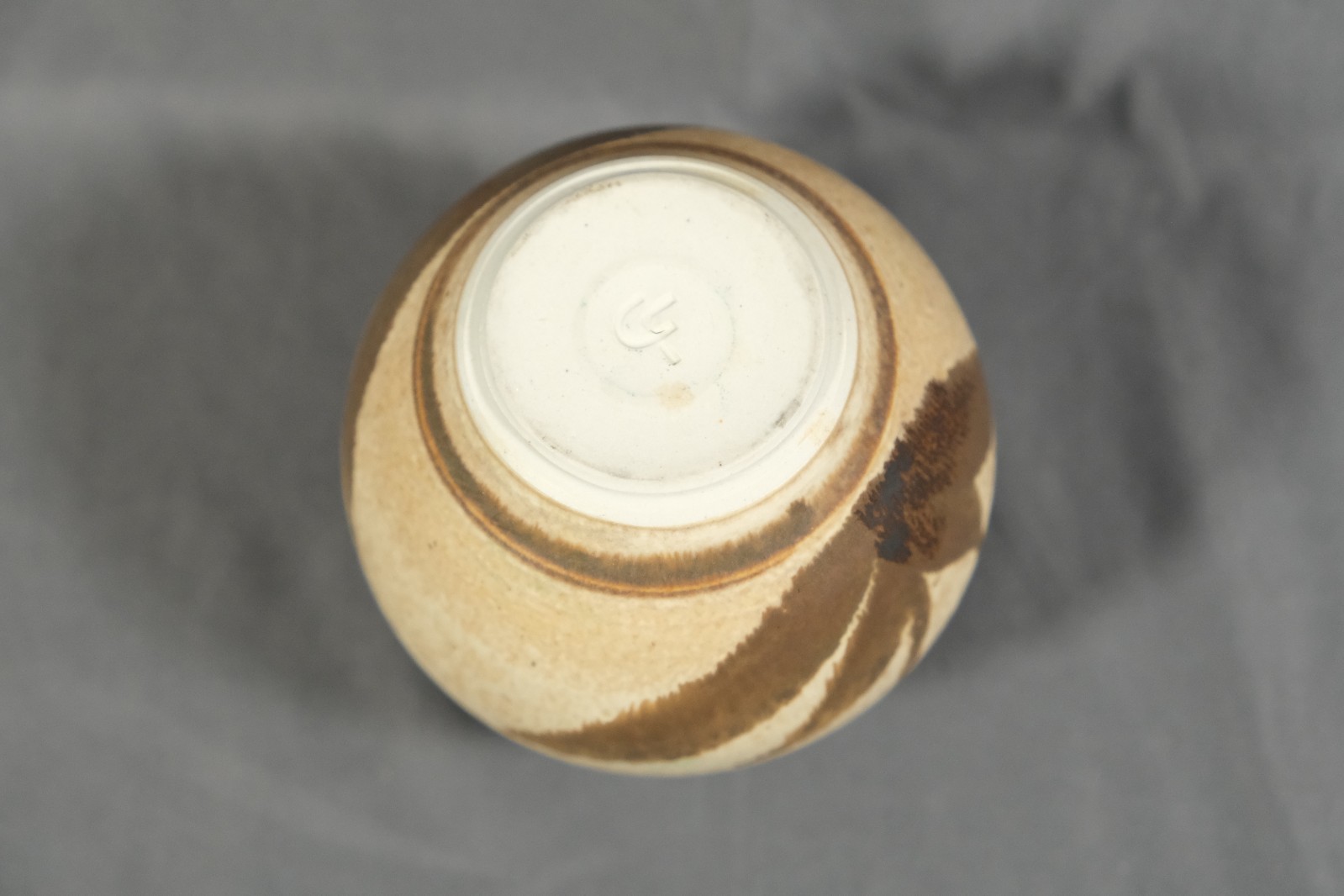 Cecily Fortescue CF Art Pottery Original Decorated Weed Pot Vase 4 1/4″ Signed