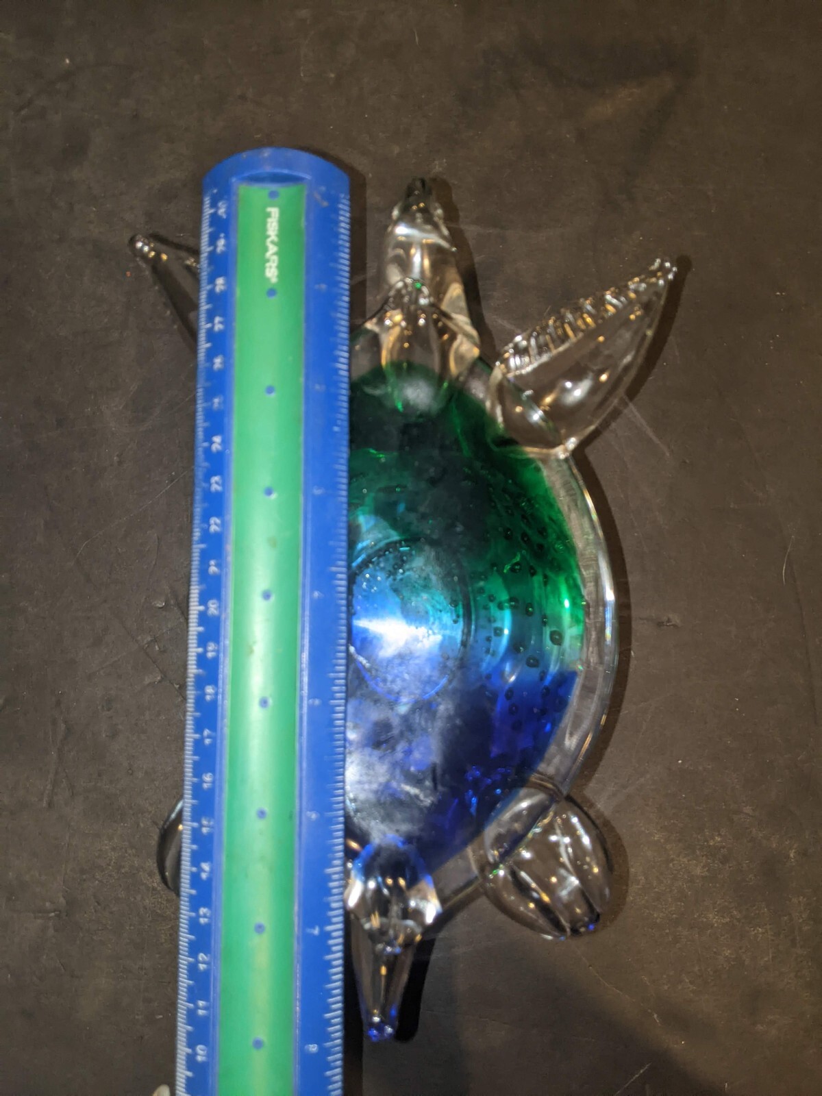 Oggetti Murano Turtle Tortoise blown glass paperweight figurine approx 4″H × 8″W