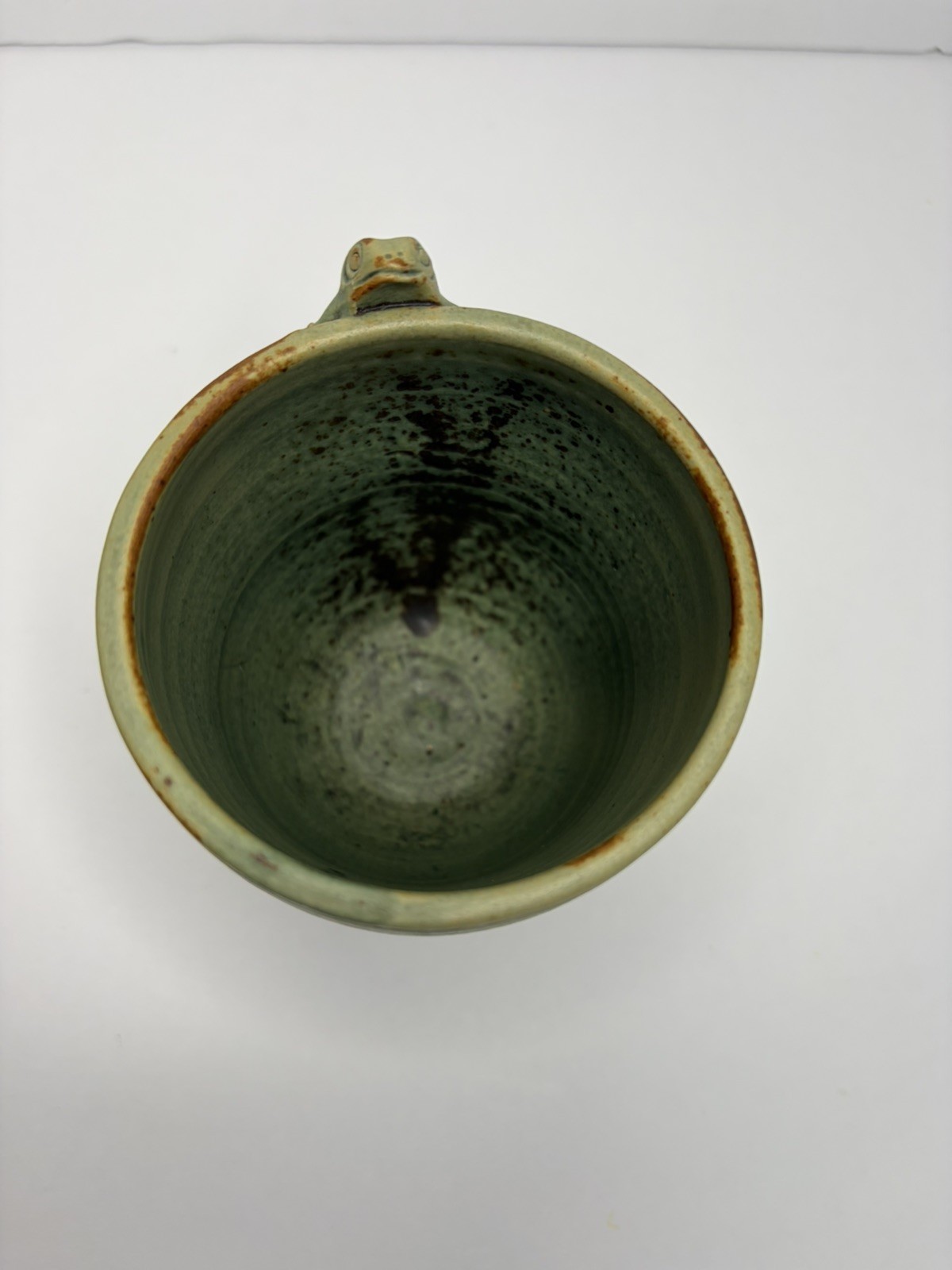 Stunning Green Studio Art Pottery Frog and Toad Planter Pot