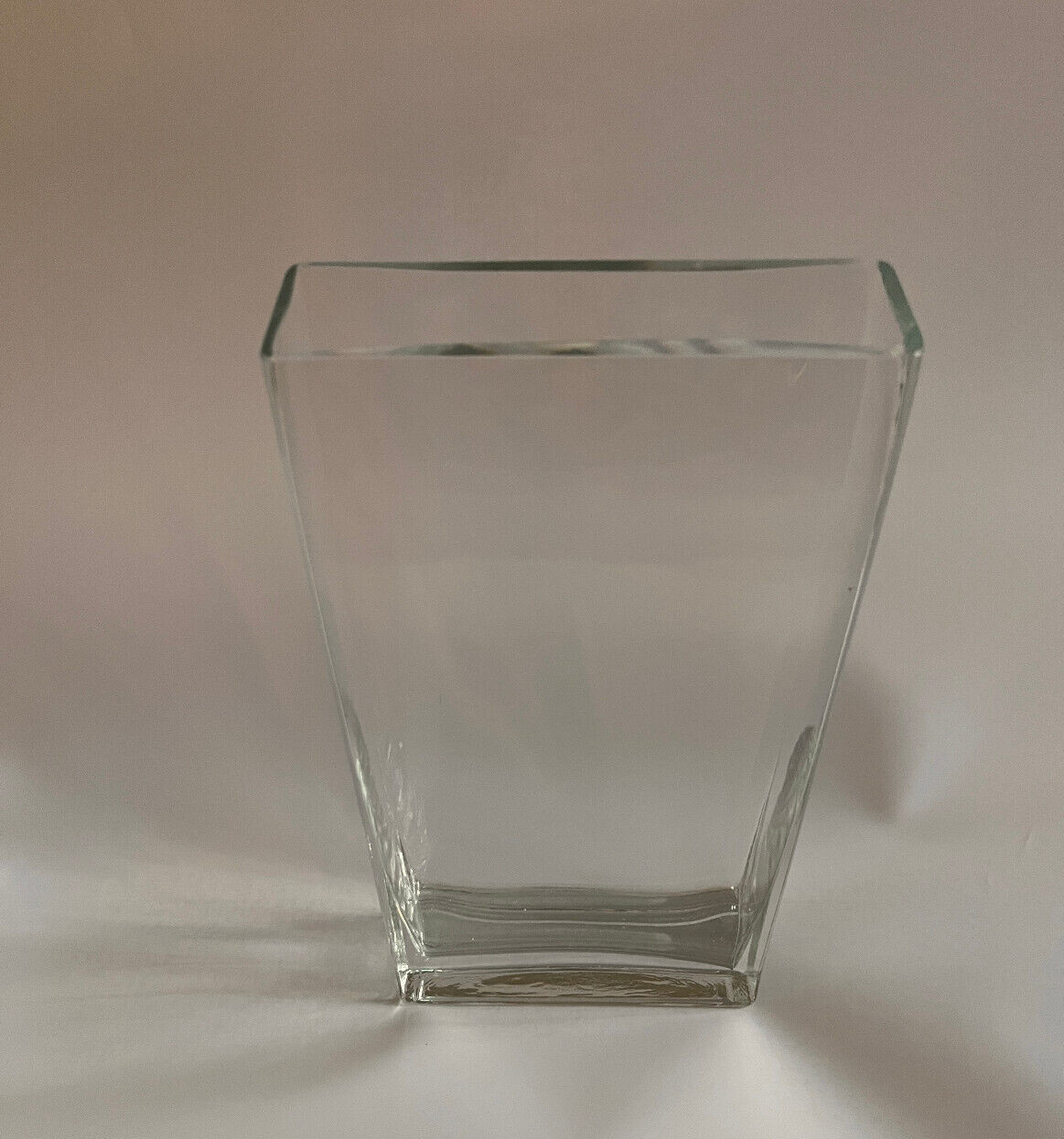 HEAVY 16″ x 8″ Wide Rectangular Thick Clear Glass Elegant Vase Weighs 8 Lb 13 Oz