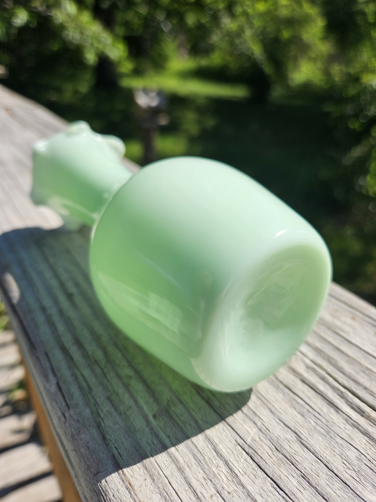 Jade Vase Green Glass 6 Tall Bud Vase